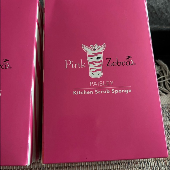 Pink Zebra Kitchen Scrub Sponge x2 - Picture 4 of 5
